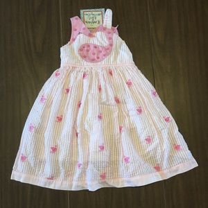 Cotton Kids Brand Seersucker whale dress 3T NWT